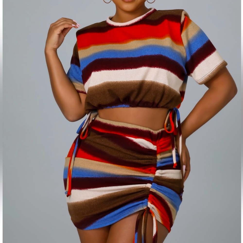 Crop top with mini skirt set